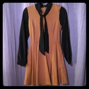 Mustard/Black Polka Dot Dress